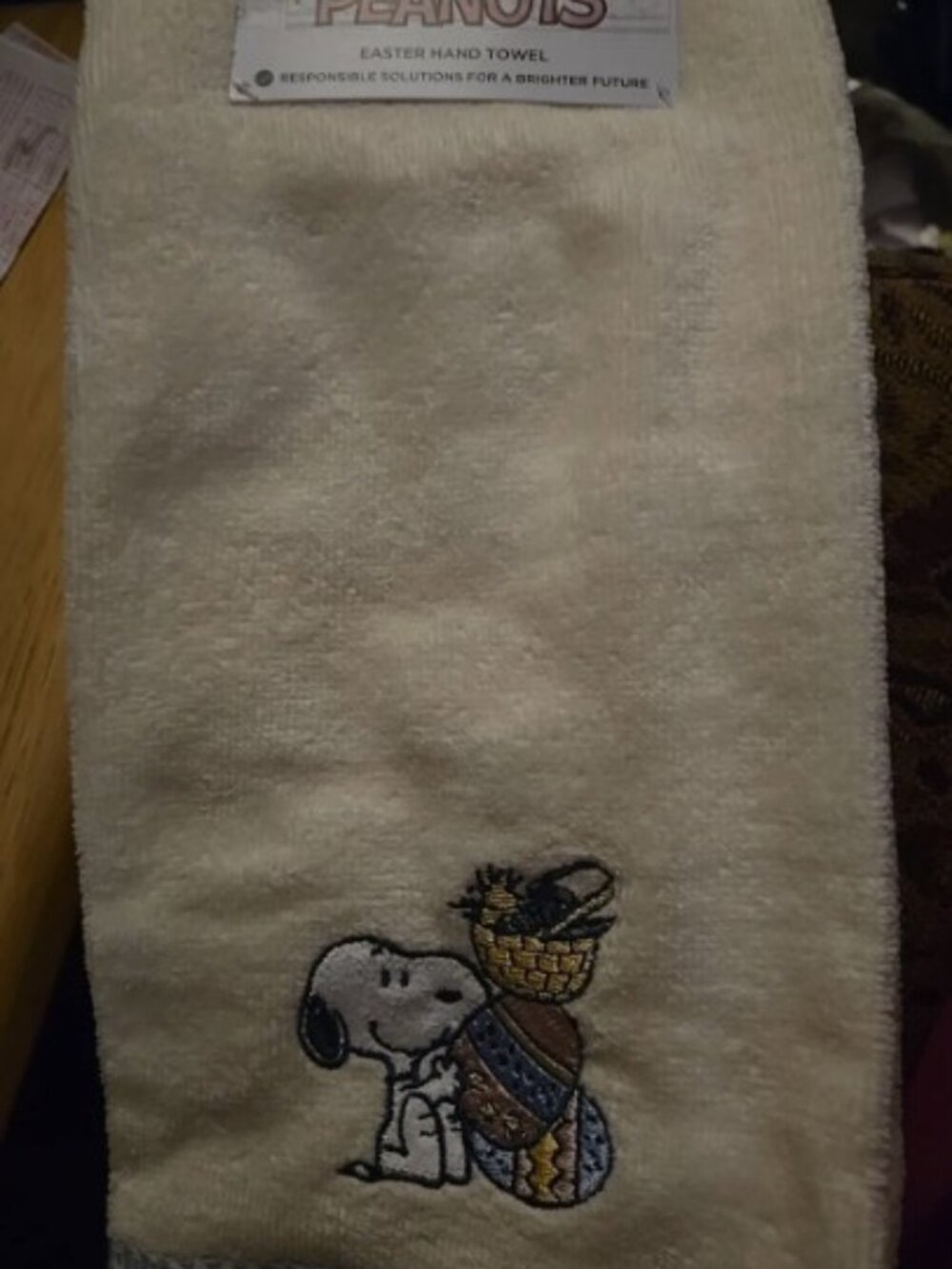 Peanuts Snoopy Easter Egg Hand Towel NWT